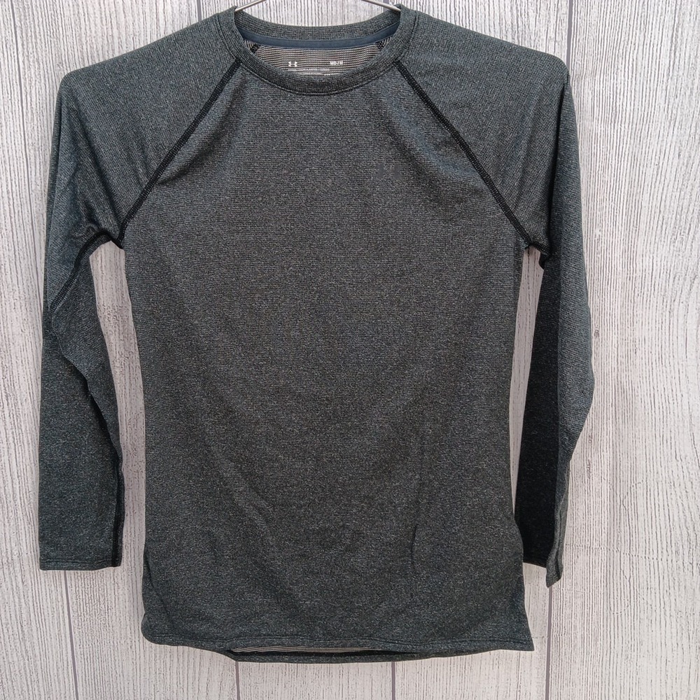 Under Armour Baselayer Womens Medium Gray Wool Lightweight Crew UA Base 1.0